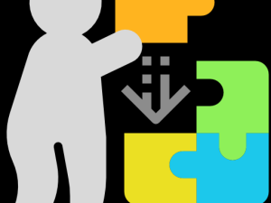 Figure placing a puzzle piece, symbolizing problem-solving.